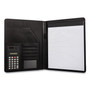 Bond Street, Ltd. Faux-Leather Padfolio with Solar Calculator, 9 x 12 Pad, 9.75 x 12.5, Black