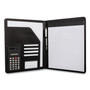 Bond Street, Ltd. Faux-Leather Padfolio with Solar Calculator, 9 x 12 Pad, 9.75 x 12.5, Black