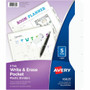 Avery Write & Erase Pocket Plastic Dividers - 5 x Divider(s) - 5 Write-on Tab(s) - 5 - 5 Tab(s)/Set - 9.3" Divider Width x 11.25" Divider Length