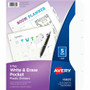 Avery Write & Erase Pocket Plastic Dividers - 5 x Divider(s) - 5 Write-on Tab(s) - 5 - 5 Tab(s)/Set - 9.3" Divider Width x 11.25" Divider Length