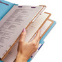 Smead Eight-Section Pressboard Top Tab Classification Folders, Eight SafeSHIELD Fasteners, 3 Dividers, Legal Size, Blue, 10/Box