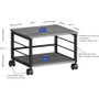 Lorell Underdesk Mobile Machine Stand - 150 lb Load Capacity - 13.20" Height x 18.70" Width x 15.70" Depth - Desk - Powder Coated - Metal, Laminate, Polyvinyl Chloride (PVC)
