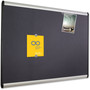 Quartet Prestige Plus Magnetic Fabric Bulletin Boards, 48" x 36", Gray Surface, Satin Aluminum Frame