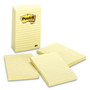 Post-it Notes Original Pads in Canary Yellow, Note Ruled, 4" x 6", 100 Sheets/Pad, 5 Pads/Pack (MMM6605PK) View Product Image