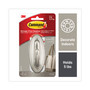Command Decorative Hooks, Traditional, Large, Plastic, Silver, 5 lb Capacity, 1 Hook and 2 Strips/Pack