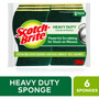 Scotch-Brite Heavy-Duty Scrub Sponge, 4.5 x 2.7, 0.6" Thick, Yellow/Green, 6/Pack