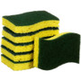 Scotch-Brite Heavy-Duty Scrub Sponge, 4.5 x 2.7, 0.6" Thick, Yellow/Green, 6/Pack