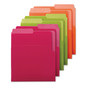 Smead Organized Up Heavyweight Vertical File Folders, 1/2-Cut Tabs, Letter Size, Assorted: Fuchsia/Orange/Peridot Green, 6/Pack (SMD75406) View Product Image