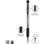 uniball 207 Impact Gel Pen, Stick, Bold 1 mm, Black Ink, Silver/Black Barrel