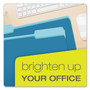 Pendaflex Colored File Folders, 1/3-Cut Tabs: Assorted, Legal Size, Blue/Light Blue, 100/Box