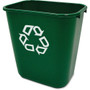 Rubbermaid Commercial Deskside Recycling Container - 7.03 gal Capacity - Rectangular - 15" Height x 10.2" Width - Plastic - Green