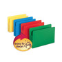 Smead Poly Drop Front File Pockets, 3.5" Expansion, Legal Size, Assorted Colors, 4/Box (SMD73550) View Product Image