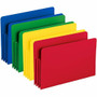 Smead Straight Tab Cut Legal File Pocket - 8 1/2" x 14" - 3 1/2" Expansion - Polypropylene - Blue, Green, Red, Yellow