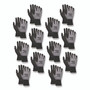 MCR Safety Ninja Nitrile Coating Nylon/Spandex Gloves, Black/Gray, Large, Dozen