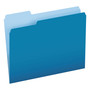 Pendaflex Colored File Folders, 1/3-Cut Tabs: Assorted, Letter Size, Blue/Light Blue, 100/Box