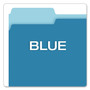 Pendaflex Colored File Folders, 1/3-Cut Tabs: Assorted, Letter Size, Blue/Light Blue, 100/Box