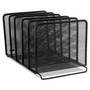Rolodex Expressions 22141 Mesh Stacking Sorter - 5 Compartment(s) - 7.50" Height x 8.50" Width x 14.25" Depth - Desktop - Stackable - Black