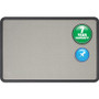 Quartet Contour Bulletin Board - 36" Board Height x 48" Board Width - Gray Fabric Surface - Durable, Self-healing - Black Frame