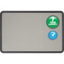 Quartet Contour Bulletin Board - 36" Board Height x 48" Board Width - Gray Fabric Surface - Durable, Self-healing - Black Frame