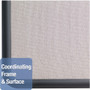 Quartet Contour Fabric Bulletin Board, 48" x 36", Gray Surface, Black Plastic Frame