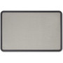 Quartet Contour Fabric Bulletin Board, 48" x 36", Gray Surface, Black Plastic Frame