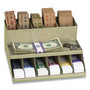 CONTROLTEK Coin Wrapper and Bill Strap 2-Tier Rack, 11 Compartments, 9.38 x 8.13 4.63, Plastic, Pebble Beige
