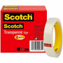Scotch Transparent Tape - 3/4"W - 72 yd Length x 0.75" Width - 3" Core - Clear - Long Lasting