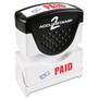 ACCUSTAMP2 Pre-Inked Shutter Stamp with Microban, Red/Blue, PAID, 1.63 x 0.5