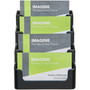 Deflecto 4 Tier Business Card Holder - 3.8" Height x 3.9" Width x 3.5" Depth - Plastic - Black - Storage Compartment, Durable, Recyclable