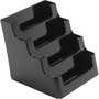 Deflecto 4 Tier Business Card Holder - 3.8" Height x 3.9" Width x 3.5" Depth - Plastic - Black - Storage Compartment, Durable, Recyclable