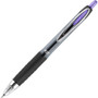 uniball Signo 207 Gel Pen, Retractable, Medium 0.7 mm, Violet Ink, Smoke/Black/Violet Barrel, Dozen