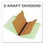 Pendaflex End Tab Classification Folders, 2" Expansion, 2 Dividers, 6 Fasteners, Legal Size, Pale Green Exterior, 10/Box