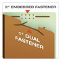 Pendaflex End Tab Classification Folders, 2" Expansion, 2 Dividers, 6 Fasteners, Legal Size, Pale Green Exterior, 10/Box