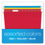 Pendaflex Colored Hanging Folders, Letter Size, 1/5-Cut Tabs, Three-Color Assortment, 25/Box