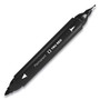 TRU RED Permanent Marker, Pen-Style Twin-Tip, Extra-Fine/Fine Bullet/Needle Tips, Black, 4/Pack