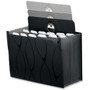 Pendaflex Sliding Cover Expanding File, 4" Expansion, 13 Sections, Cord/Hook Closure, 1/6-Cut Tabs, Letter Size, Black