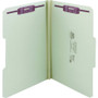 Smead Recycled Pressboard Fastener Folders, 1/3-Cut Tabs, Two SafeSHIELD Fasteners, 1" Expansion, Legal Size, Gray-Green, 25/Box