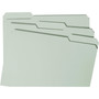 Smead Recycled Pressboard Fastener Folders, 1/3-Cut Tabs, Two SafeSHIELD Fasteners, 1" Expansion, Legal Size, Gray-Green, 25/Box (SMD19931) View Product Image
