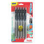 Pentel EnerGel-X Gel Pen, Retractable, Medium 0.7 mm, Black Ink, Smoke/Black Barrel, 5/Pack