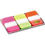 Post-it Tabs 1" Plain Solid Color Tabs, 1/5-Cut, Assorted Bright Colors, 1" Wide, 66/Pack