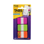 Post-it Tabs 1" Plain Solid Color Tabs, 1/5-Cut, Assorted Bright Colors, 1" Wide, 66/Pack