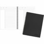 Mead Action Planner Business Notebook - Twin Wirebound - 9.50" Height x 7.5" Width x 0.6" Length - Black Cover - Pocket, Pen Loop, Perforated, Dual-sided Pocket, Bungee - Recycled