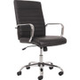 Sadie Seating Leather Executive Chair - Black Seat Color - Leather Seat Material - Chrome Frame Material - High Back - 5-star Base