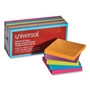 Universal Self-Stick Note Pads, 3" x 3", Assorted Bright Colors, 100 Sheets/Pad, 12 Pads/Pack (UNV35610) View Product Image