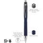 uniball Jetstream Hybrid Gel Pen, Retractable, Fine 0.7 mm, Black Ink, Blue/Silver Barrel