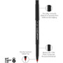 uniball ONYX Rollerball Pen, Stick, Fine 0.7 mm, Red Ink, Black/Red Barrel, Dozen