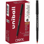 uniball™ Onyx Rollerball Pens - 0.7 mm Fine Pen Point - Red Ink - Metal Tip