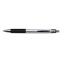 Universal Comfort Grip Ballpoint Pen, Retractable, Medium 1 mm, Black Ink, Silver/Black Barrel, Dozen (UNV15540) View Product Image