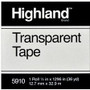 Highland Transparent Light-duty Tape - 36 yd Length x 0.50" Width - 1" Core - Clear - Acrylic - Polypropylene Backing