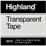 Highland Transparent Light-duty Tape - 36 yd Length x 0.50" Width - 1" Core - Clear - Acrylic - Polypropylene Backing
